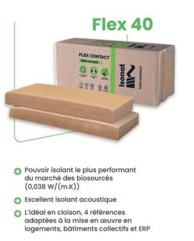 ISONAT FLEX 40 en 100mm fibre de bois semi-rigide