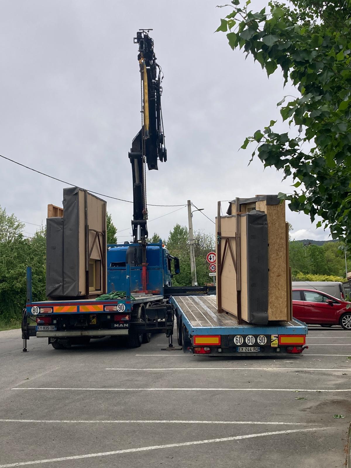 livraison caissons ossature bois